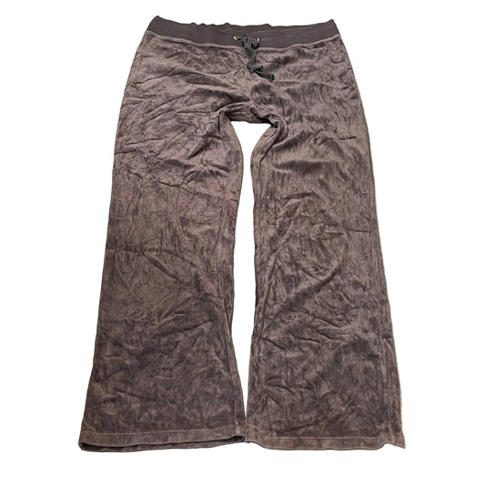 Juicy Couture Womens Dusty Mauve Velour Flared Leg Track Pant Drawstring Size XL