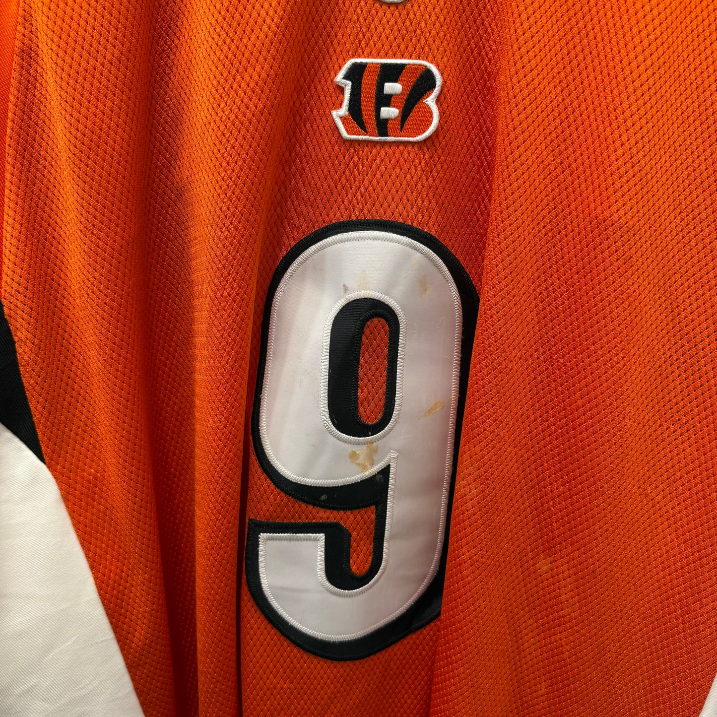 Reebok NFL Bengals Carson Palmer 9 Orange Football Jersey Mesh Size XL