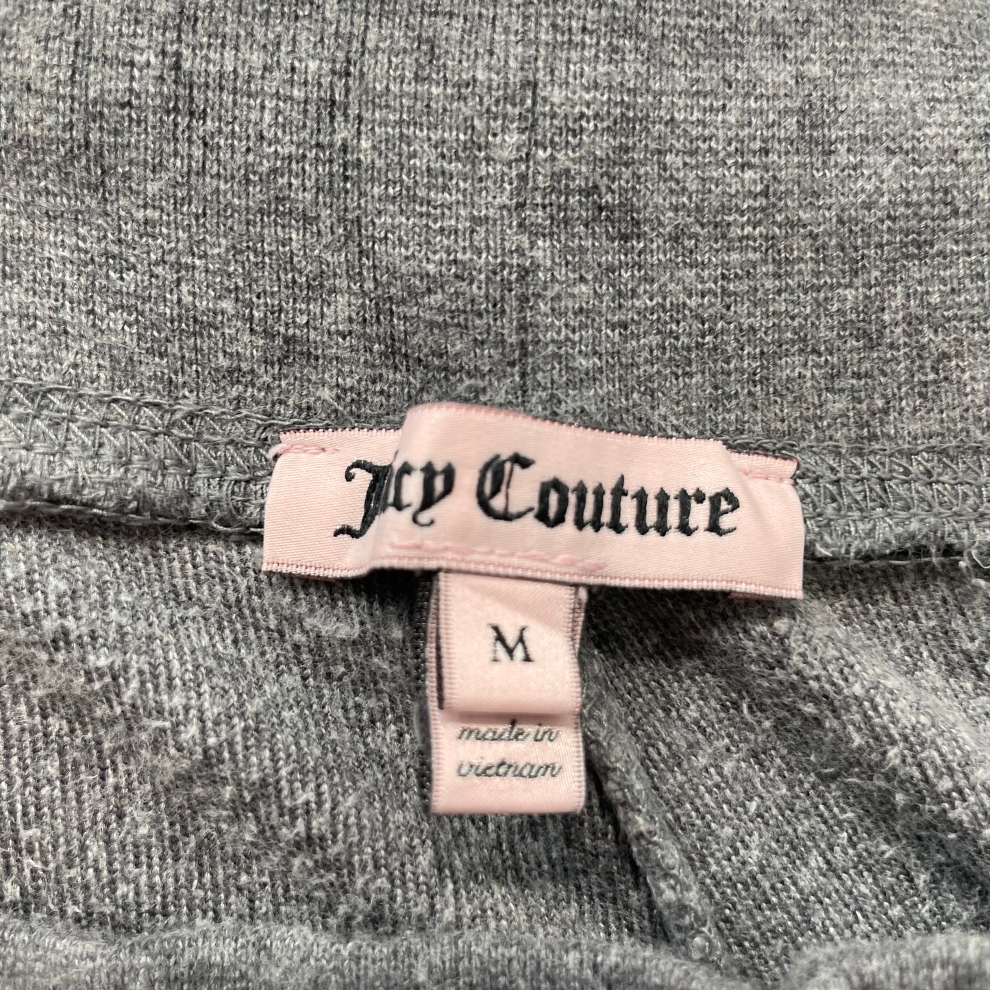 Juicy Couture Women's Gray Velour Tracksuit Set Hoodie & Pant Graphic Size P/M