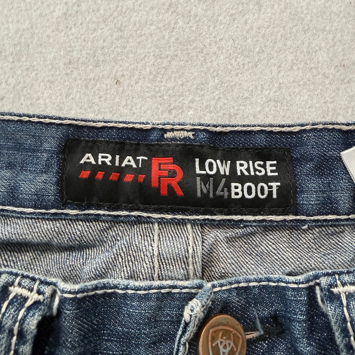 Ariat FR M4 Boot Low Rise Men's Blue Denim Jeans Pockets  Classic Size W32xL38