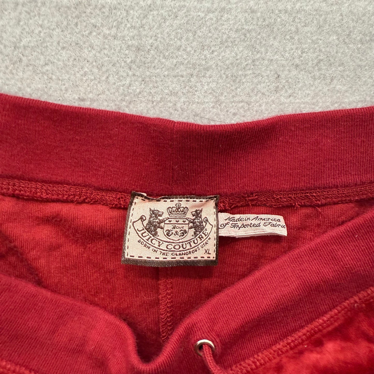 Juicy Couture Women's Wine Red Velour Flared Leg Track Pants Drawstring Size XL