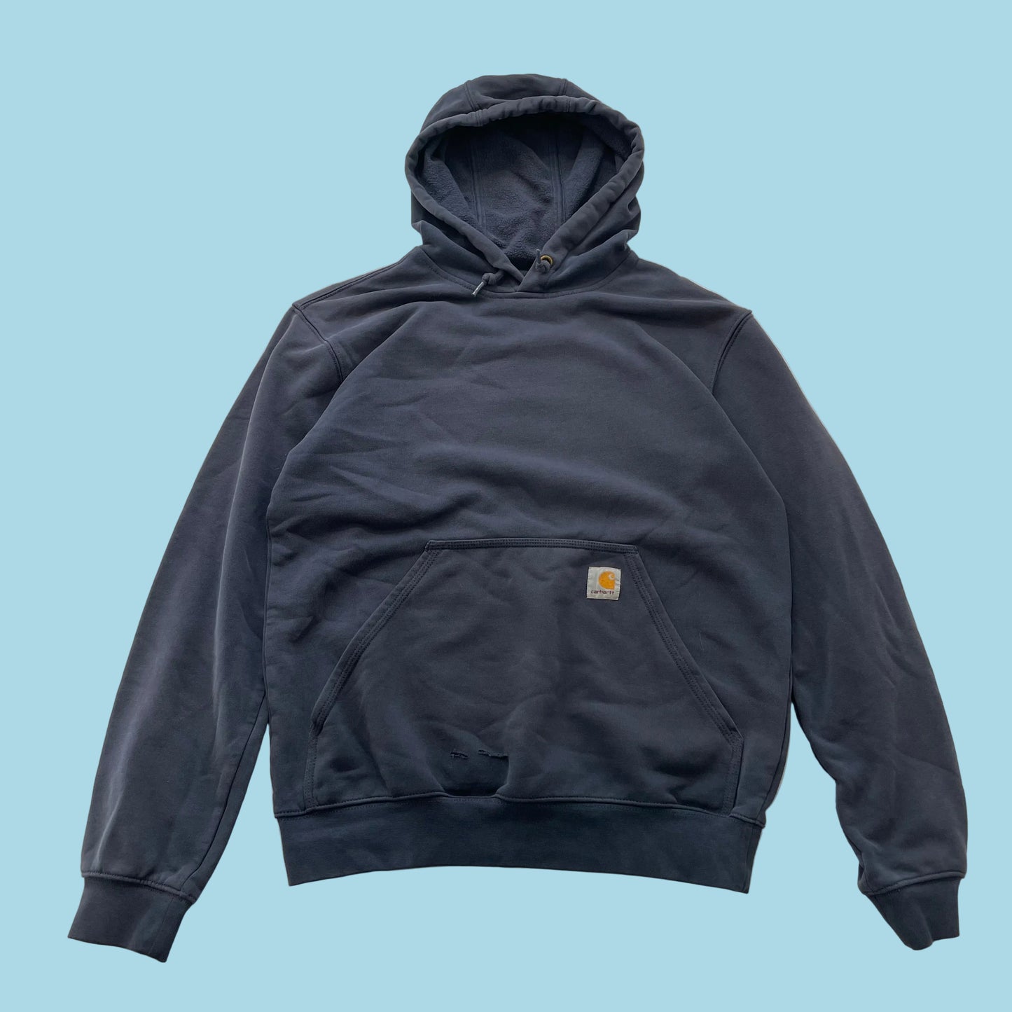 Carhartt Midweight Loose Fit Men's Dark Navy Hooded Sweatshirt Pullover Size S