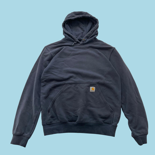 Carhartt Midweight Loose Fit Men's Dark Navy Hooded Sweatshirt Pullover Size S