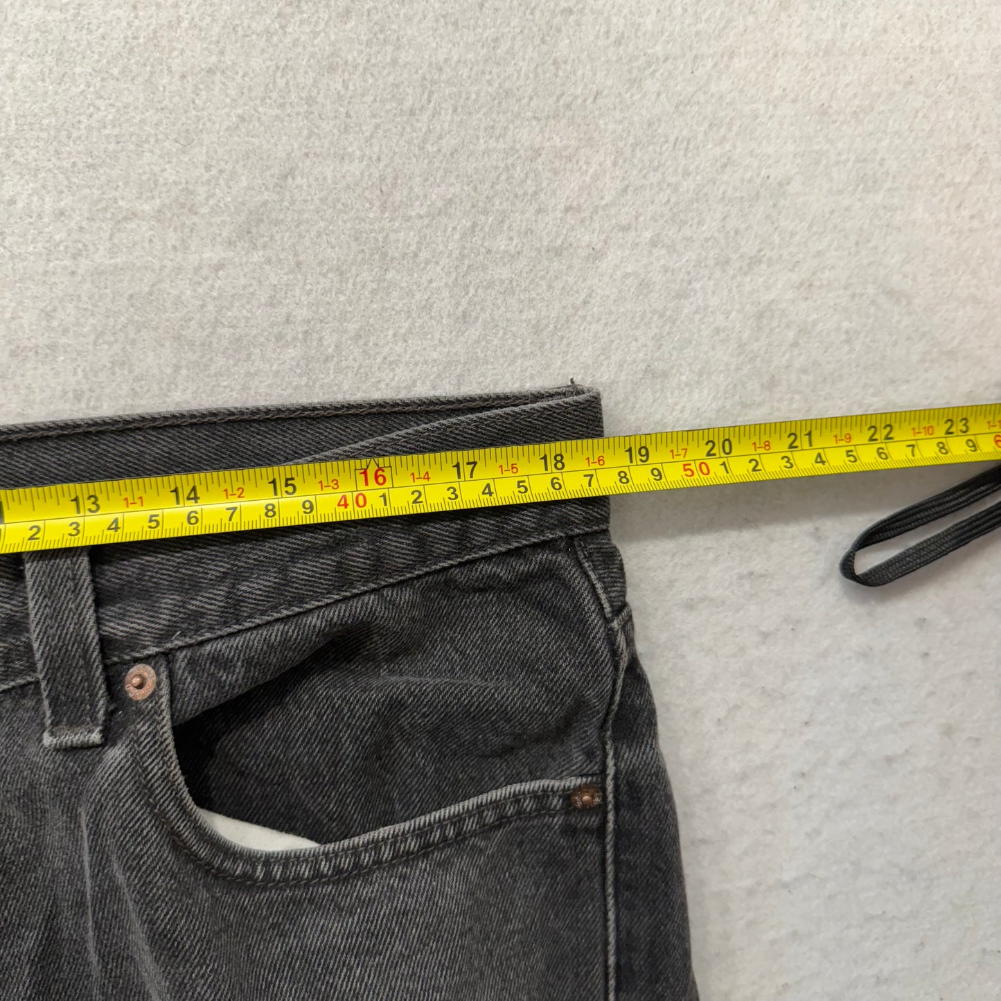 Levi's Strauss & Co 505 Men's Washed Black Denim Regular Fit Baggy Jeans Size 36
