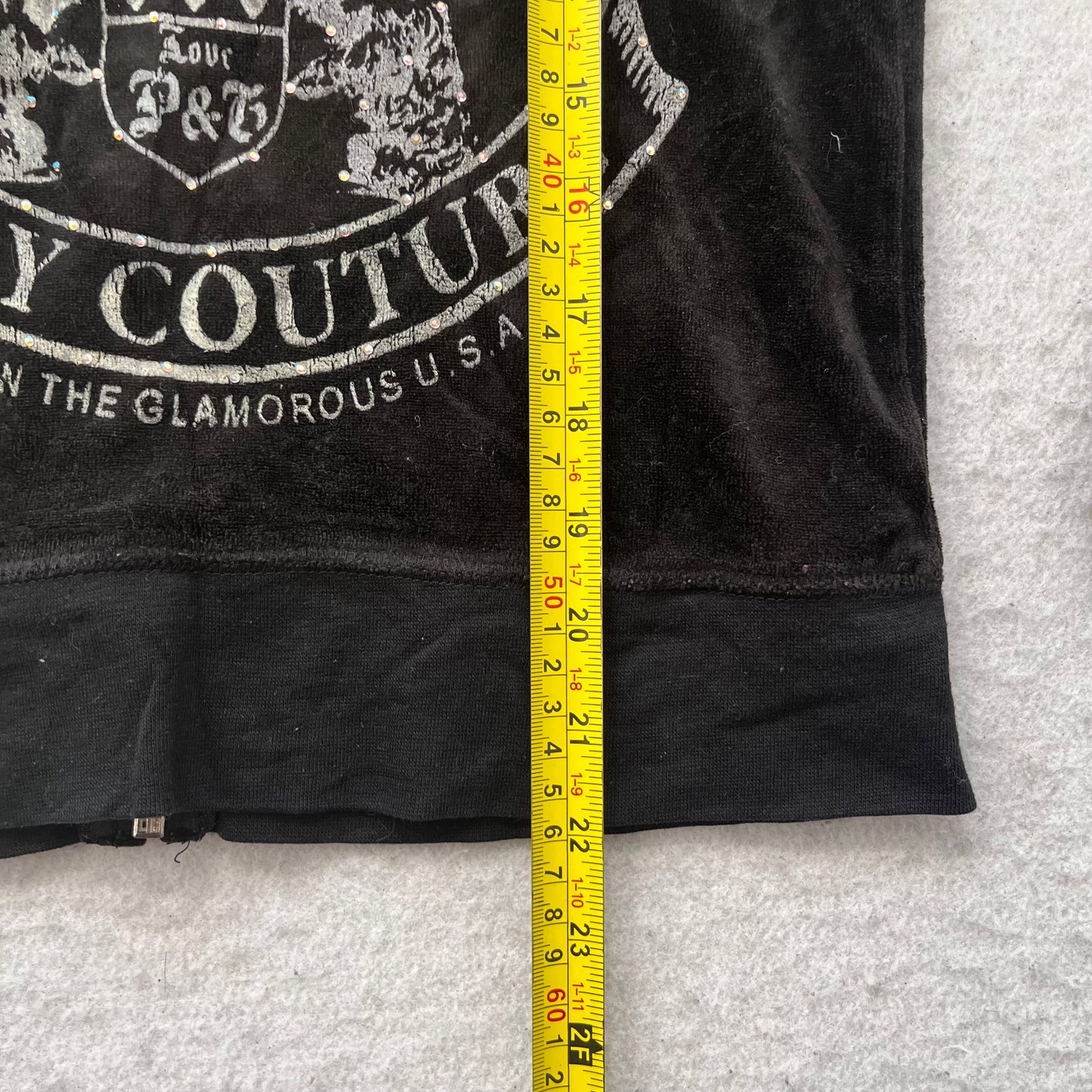 Vintage Juicy Couture Scottie Dogs Womens Black Velour Tracksuit Set Logo Size S