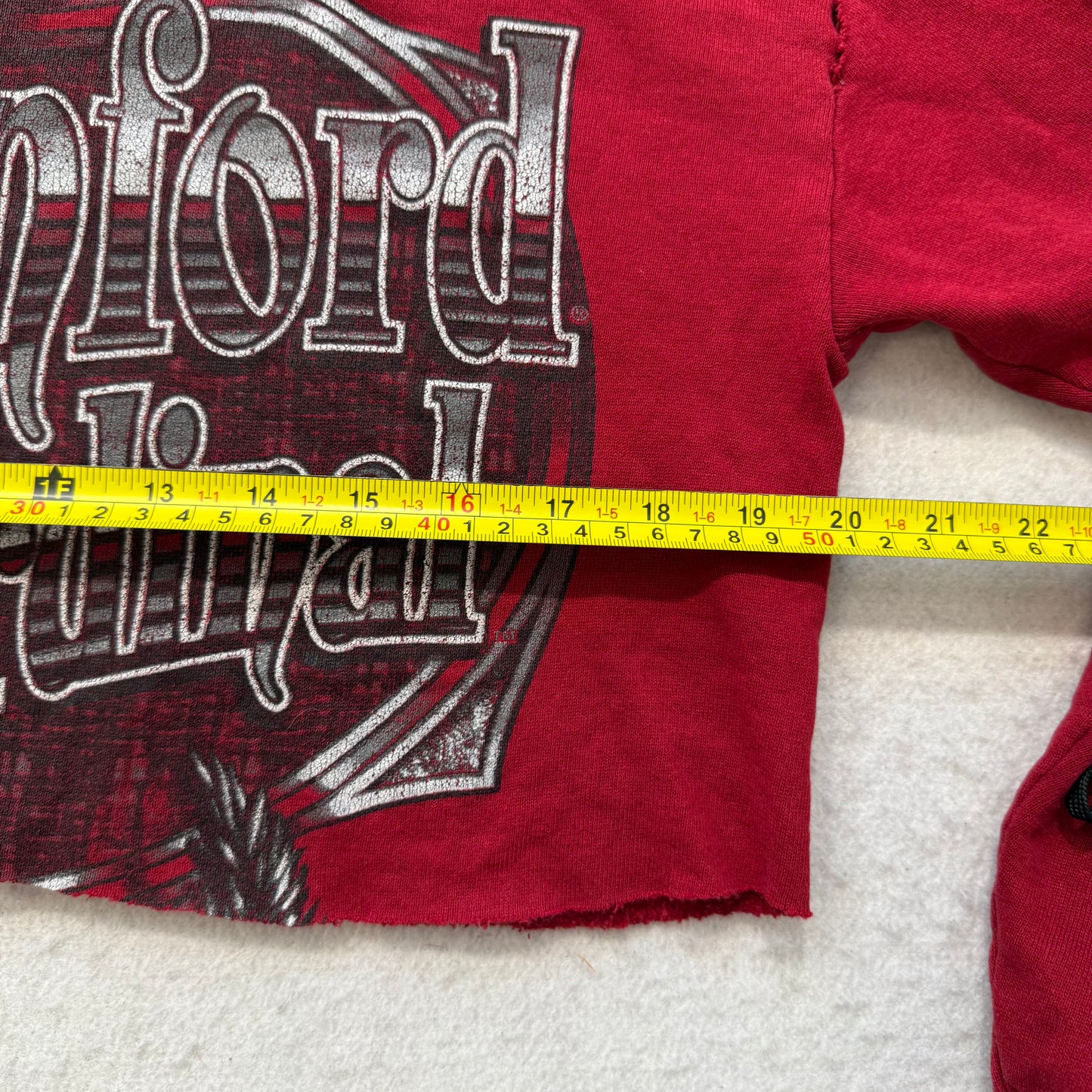 Vintage Red Oak Stanford Cardinal Women's Red Reworked Cropped Sweatshirt Size M