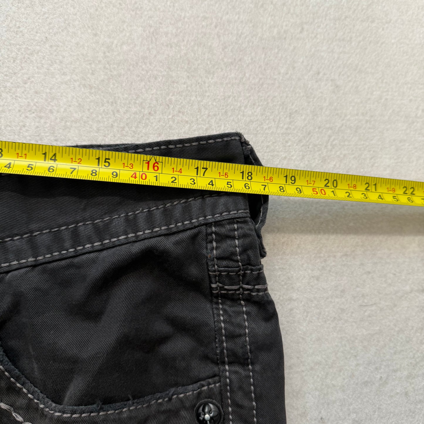 Rock Revival Steven Men's Black Straight Jeans Flap Pockets Mid-Rise Size 33