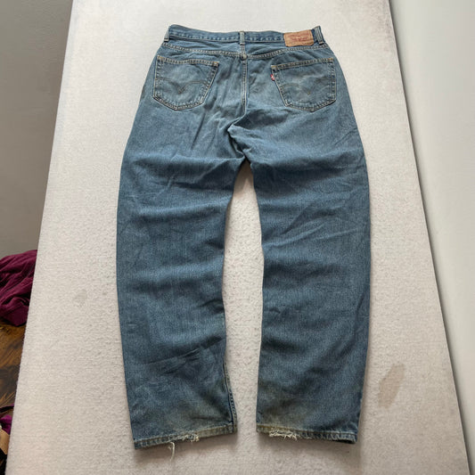 Levi's 550 Men's Blue Denim Straight Leg Jeans Streetwear Relaxed Fit Size W34