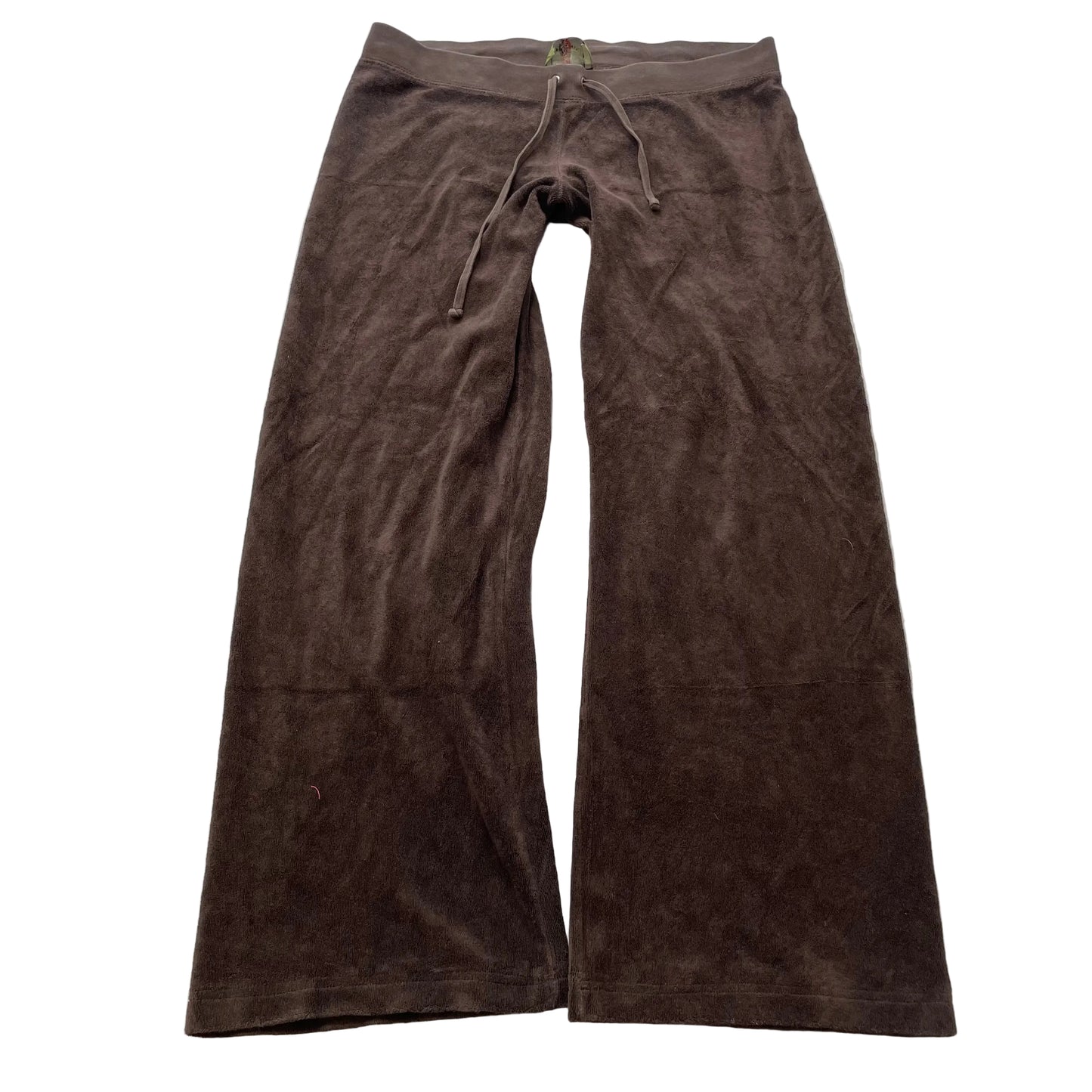 2003 Vintage Juicy Couture Women Dark Brown Velour Flared Leg Track Pants Size L