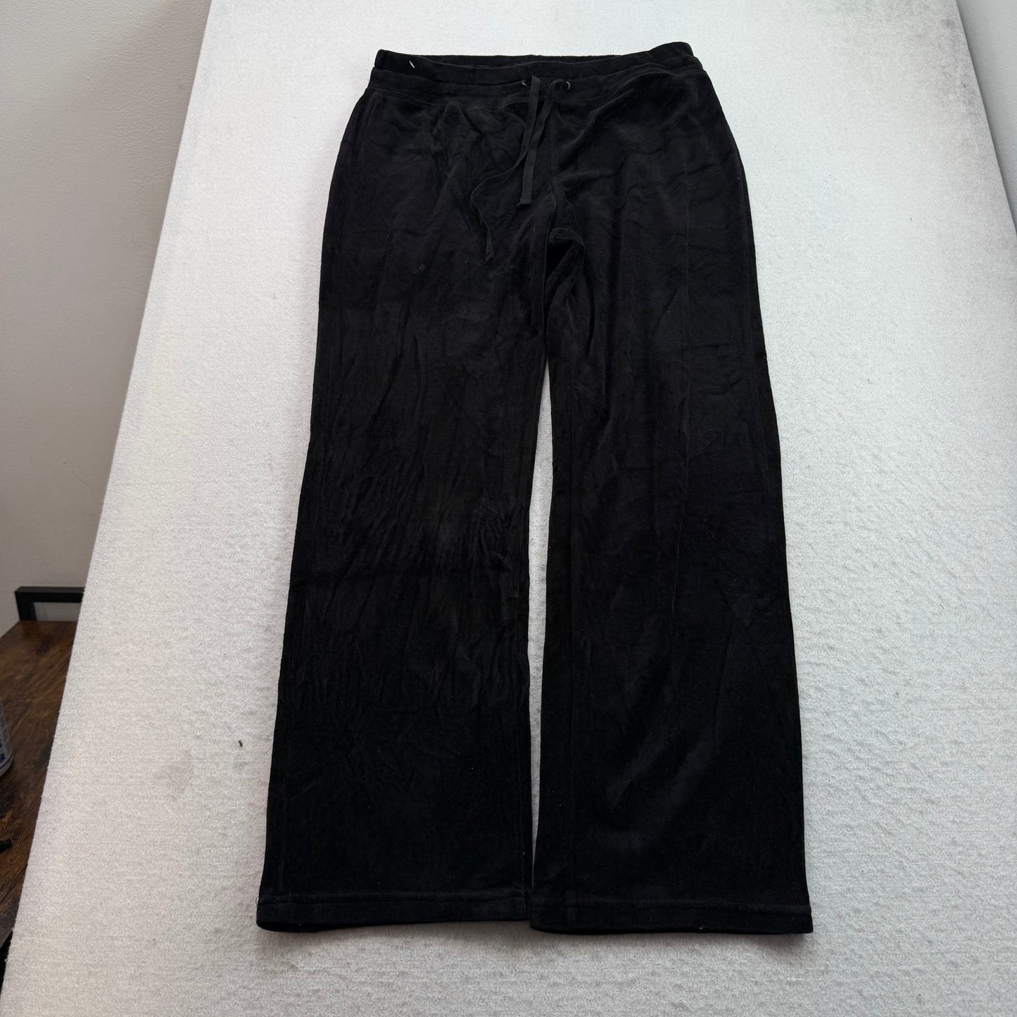 2003 Vtg Juicy Couture Womens Black Velour Tracksuit Set Jacket & Pant Size XL/L