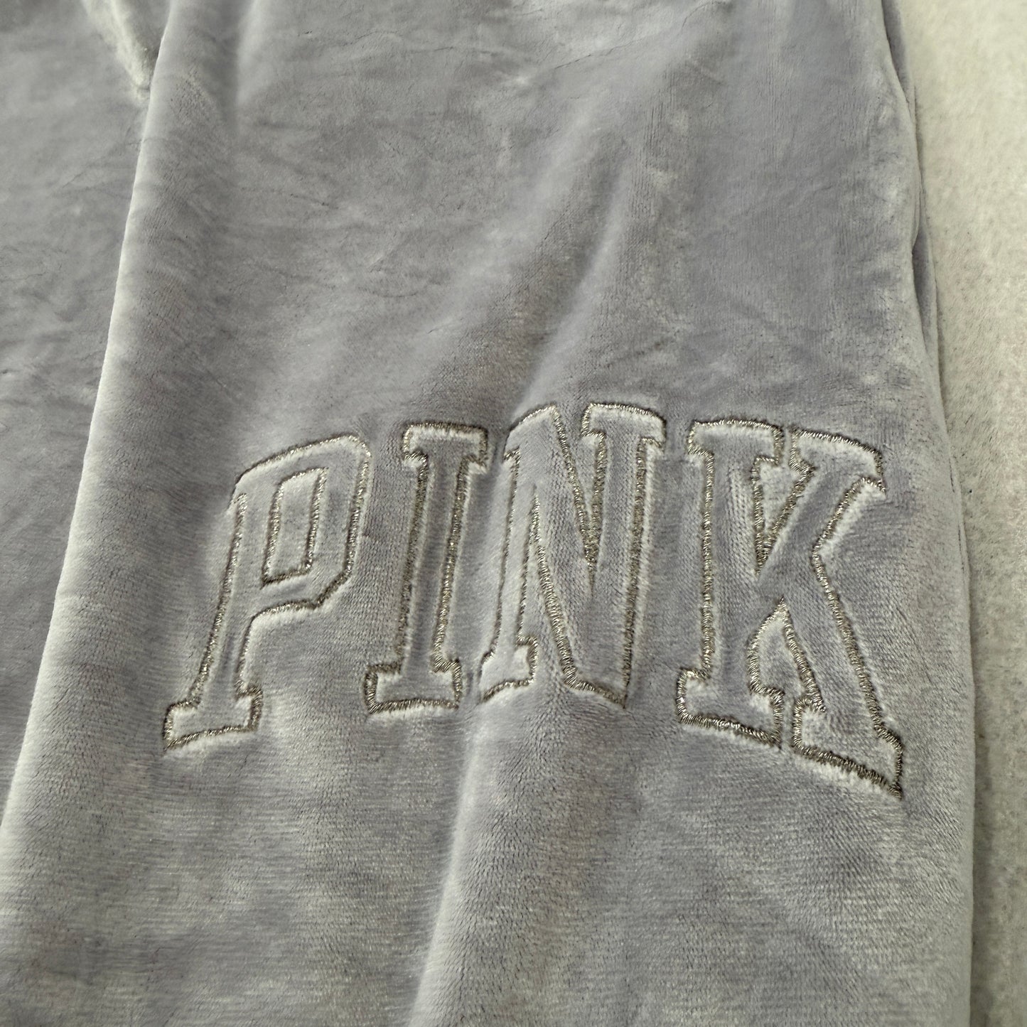 Victoria's Secret PINK Womens Grey Velour Sweatpants Tapered Leg Casual Size XXL