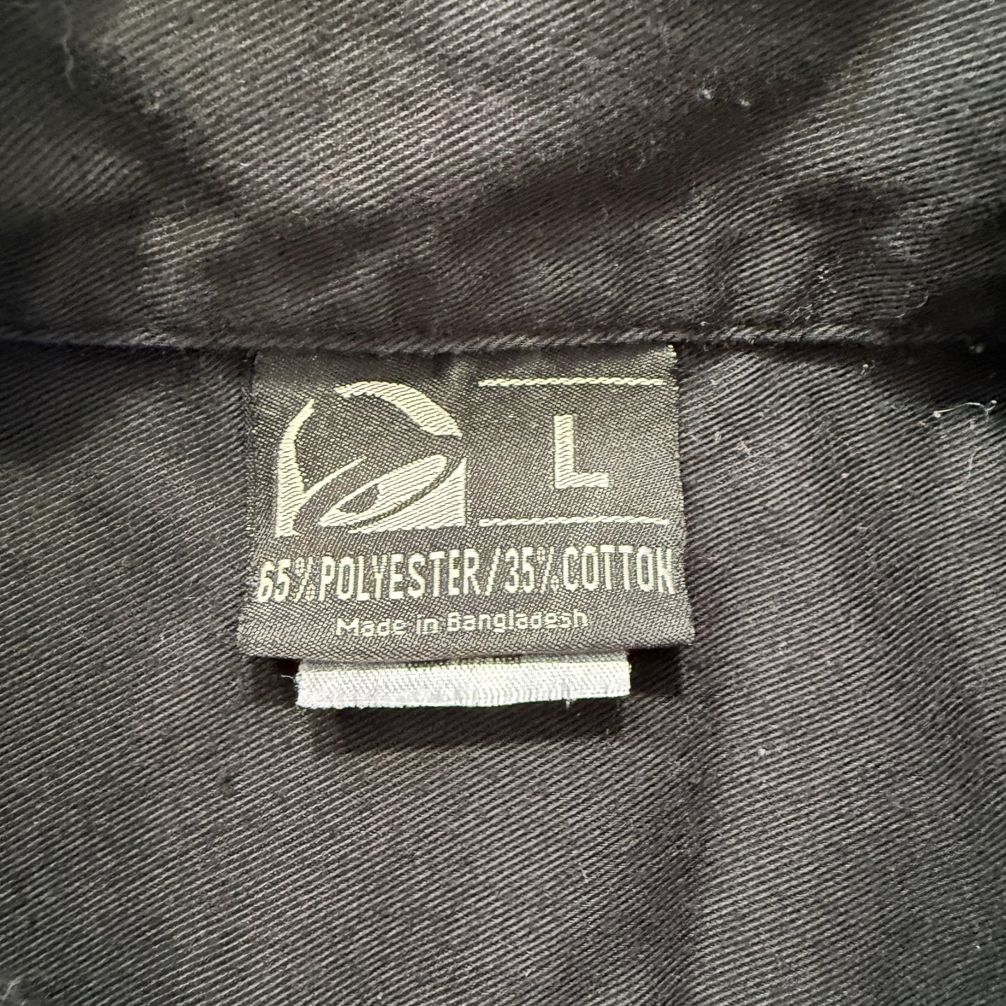 Taco Bell Employee Uniform Men's Black Button-Up Shirt Graphic Back Y2K Size L