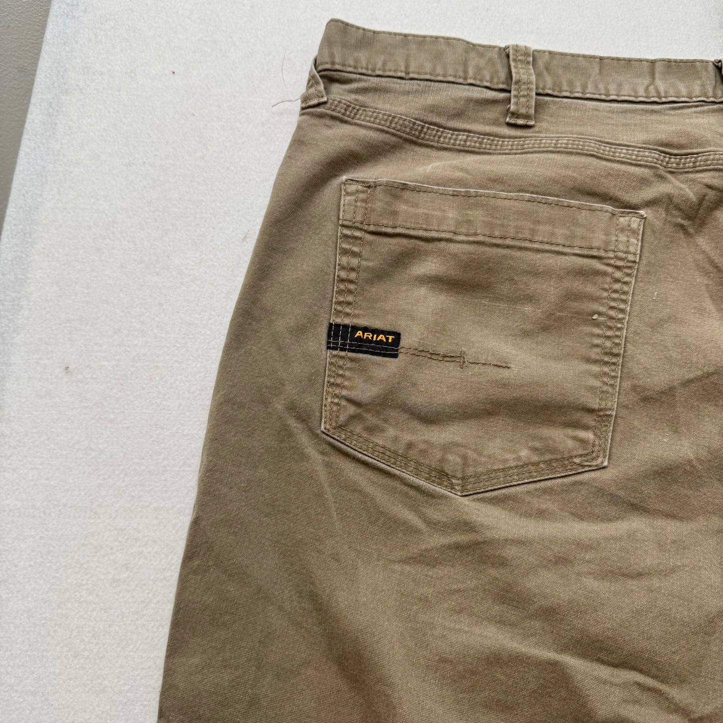 Ariat Rebar M4 Men's Khaki Canvas Straight Leg Work Pant Relaxed Fit Size 42x30