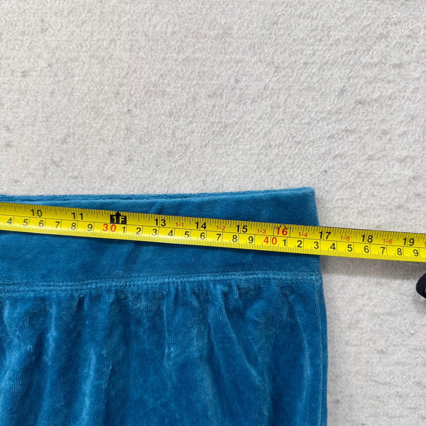 Juicy Couture Women's Teal Blue Velour Flared Leg Track Pant Loungewear Size XL