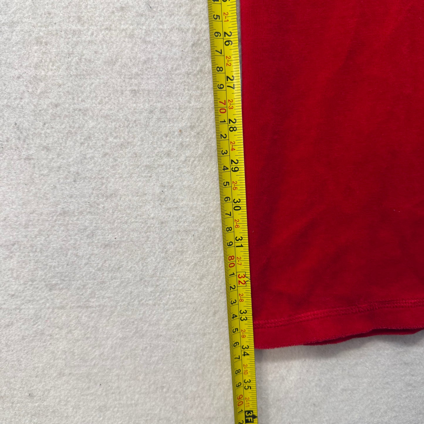 2003 Vintage Juicy Couture Women's Cherry Red Velour Flared Track Pant Size L