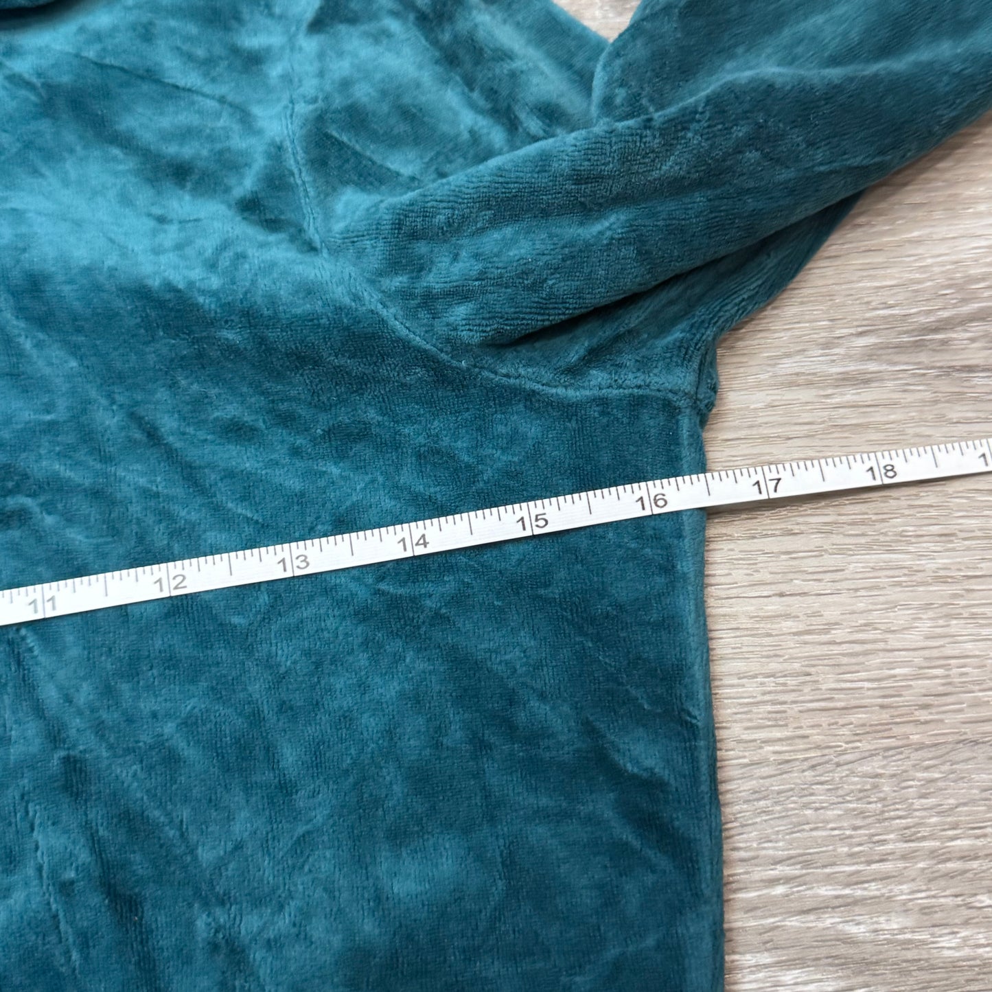Juicy Couture Women's Teal Blue Velour Zip-Up Hoodie Pockets Loungewear Size M