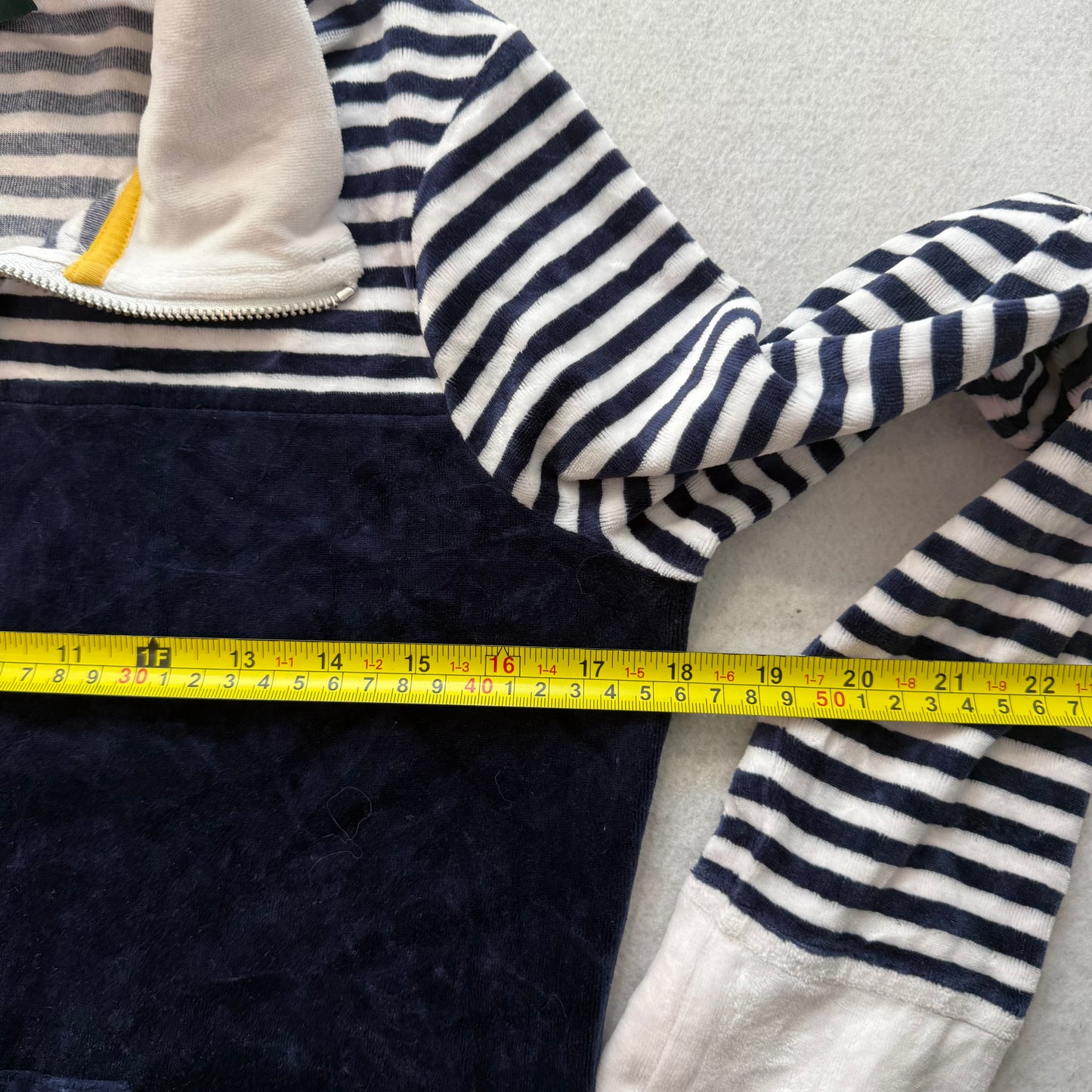 Lauren Ralph Lauren Women's Navy White Striped Velour Zip Up Track Jacket Size S