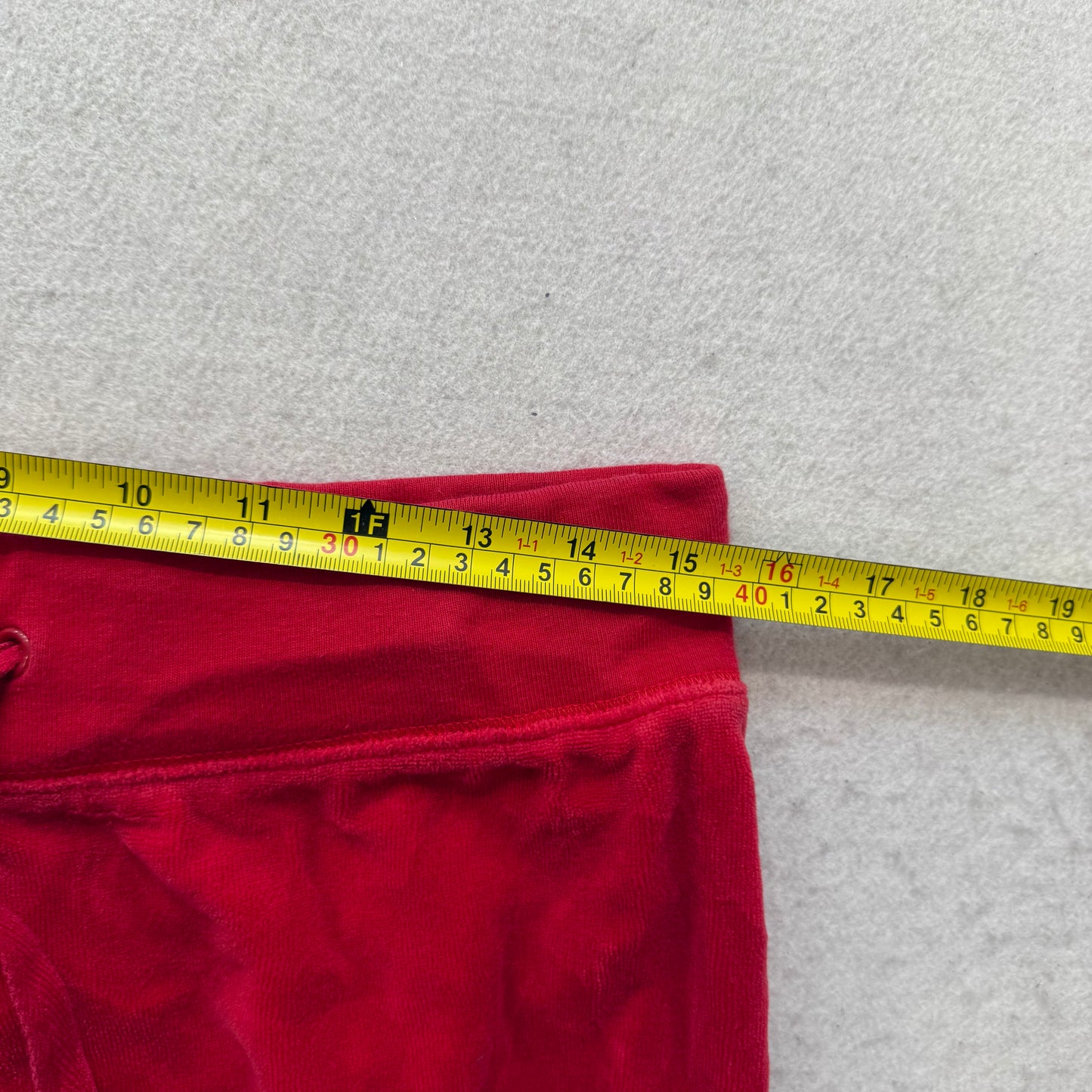 Juicy Couture Women's Dark Red Velour Flared Leg Track Pants Drawstring Size M