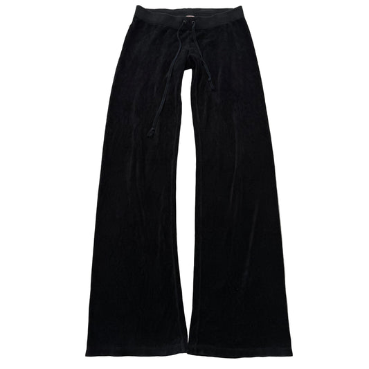 2003 Vintage Juicy Couture Women's Black Velour Flared Leg Track Pant Size P