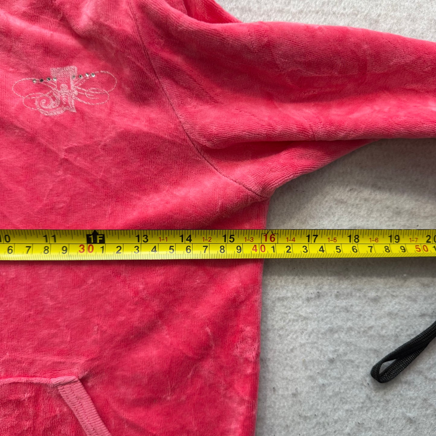 Juicy Couture “Juicy Trust Fund" Women's Pink Velour Full Zip Hoodie Y2k Size 14