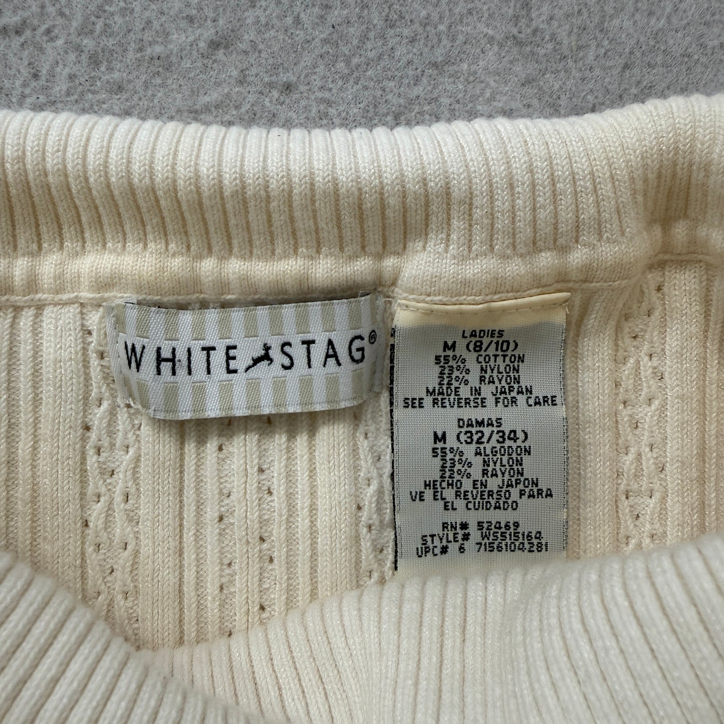 White Stag Women's Off White Cowl Neck Sleeveless Sweater Ribbed Knit Size M