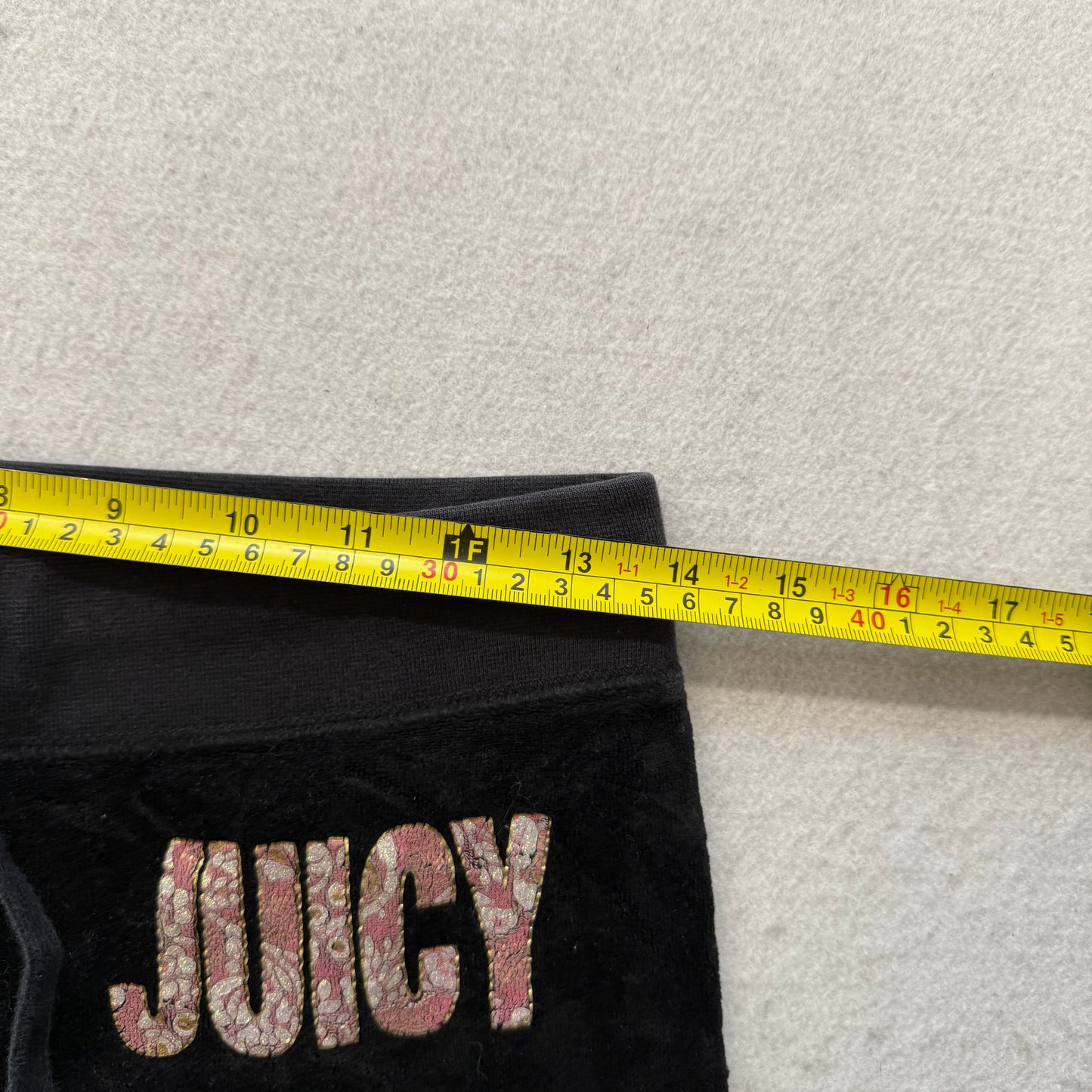 Juicy Couture Women's Black Velour Flared Track Pant Graphic Logo Preppy Size XS