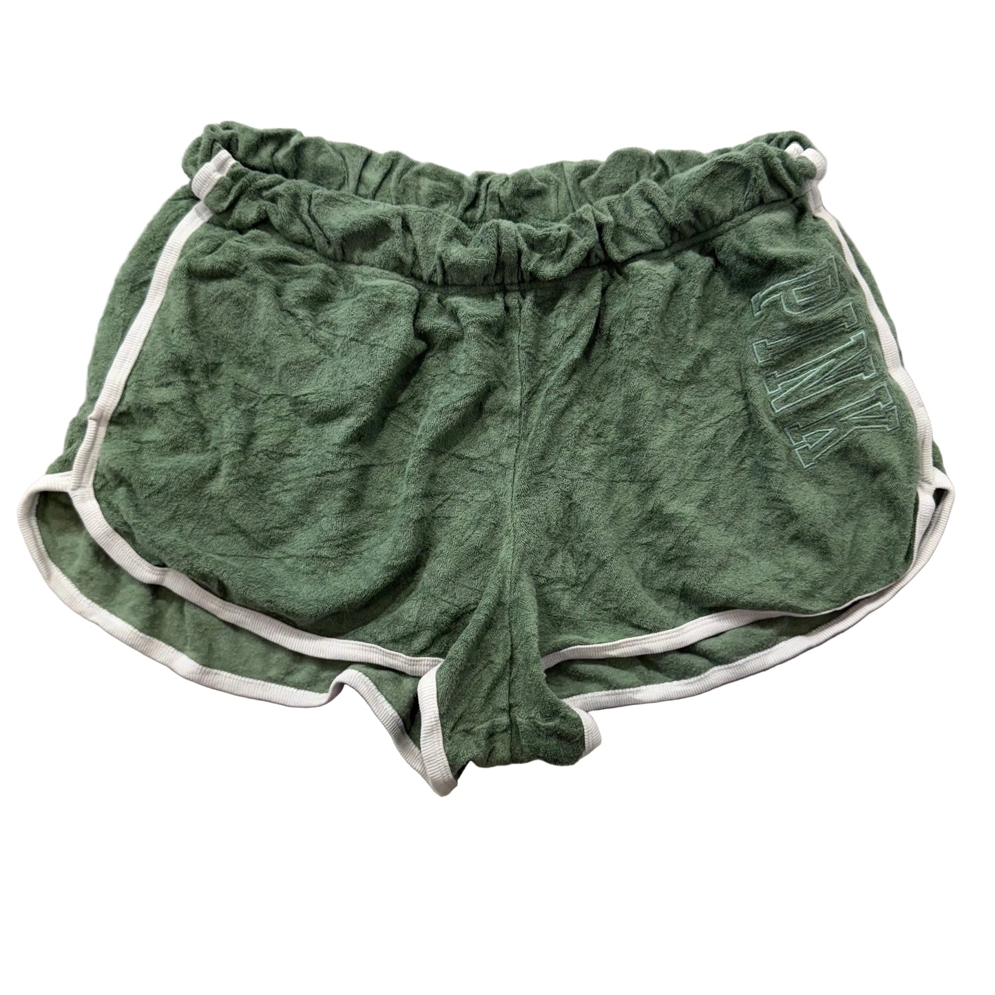 Victoria’s Secret PINK Women's Soft Pine Terry Cloth Varsity Shorts Beach Size L