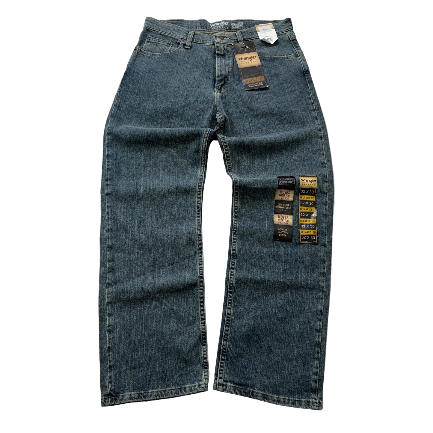 Wrangler Reserve Advanced Comfort Men's Blue Straight Leg Denim Jeans Size W32