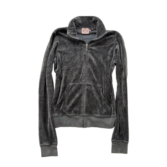 Vintage Juicy Couture dark grey zip up velour-style jacket size M