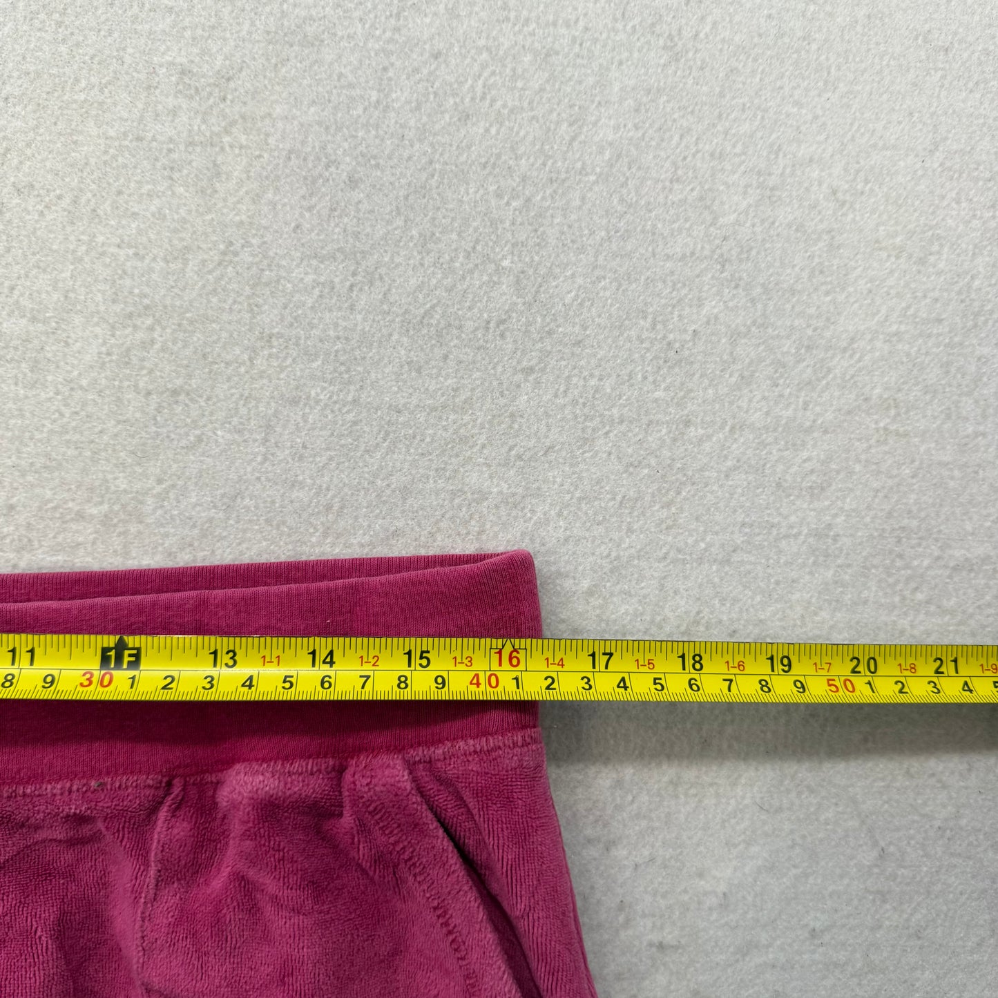 Vintage Juicy Couture Women's Raspberry Velour Flared Track Pant Pockets Size L