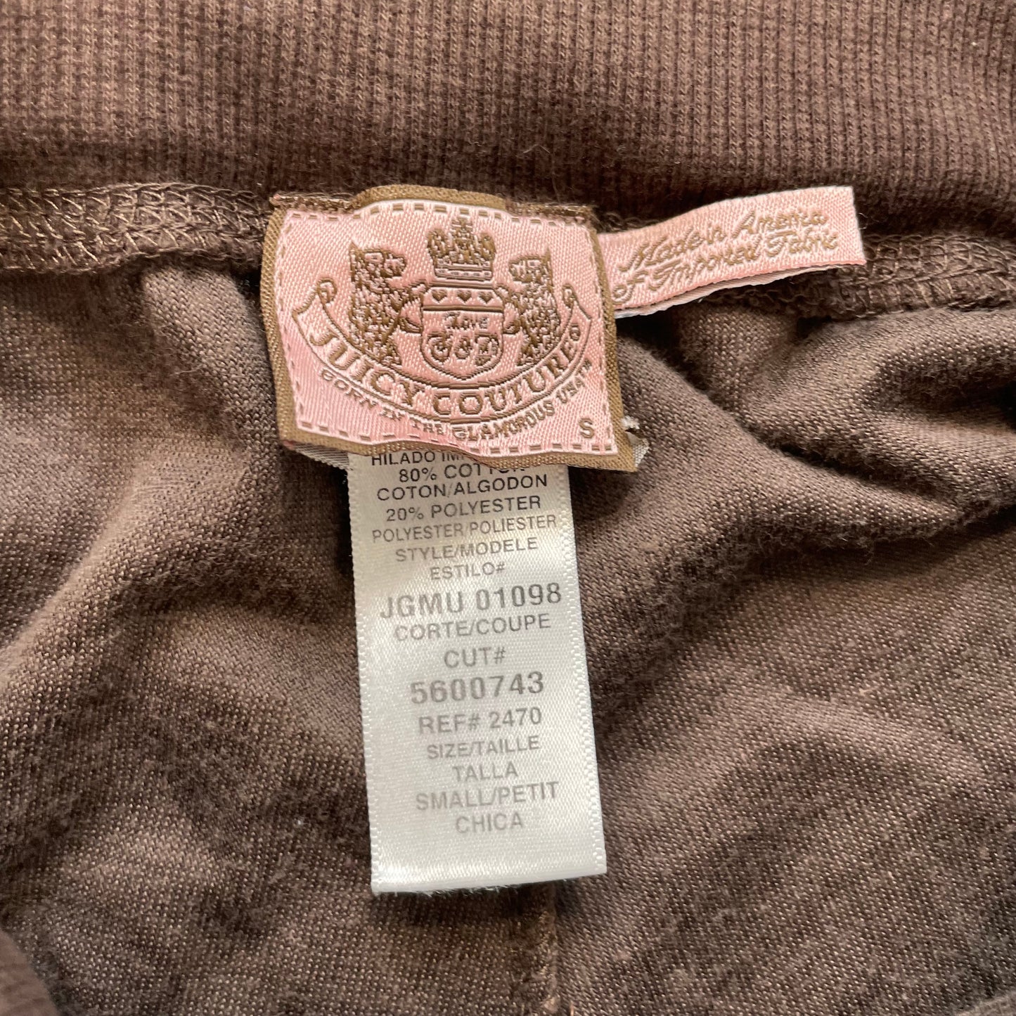 Vintage Juicy Couture Women's Brown Velour Flared Track Pant Drawstring Size S