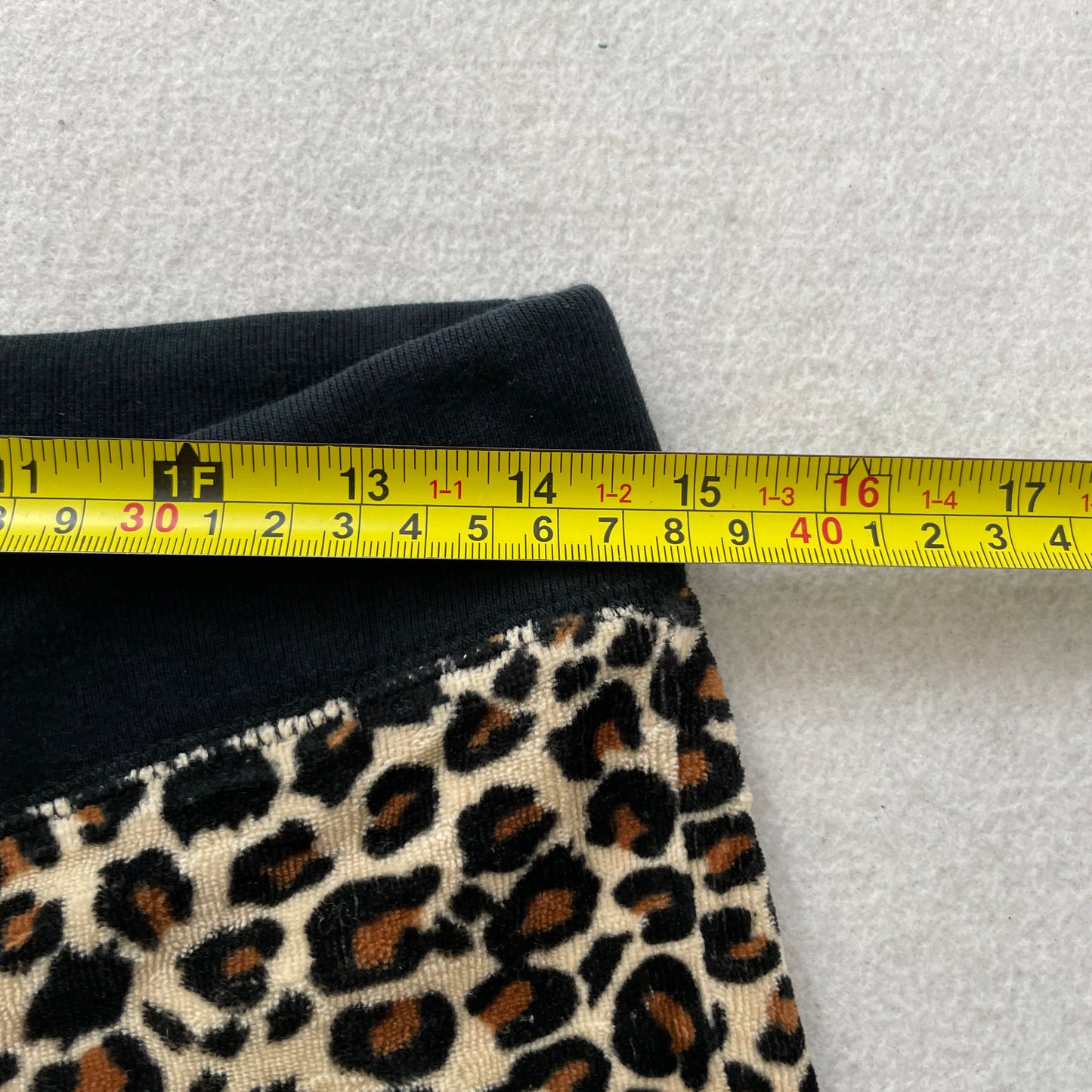Juicy Couture Women's Leopard Print Velour Flared Track Pant Drawstring Size S