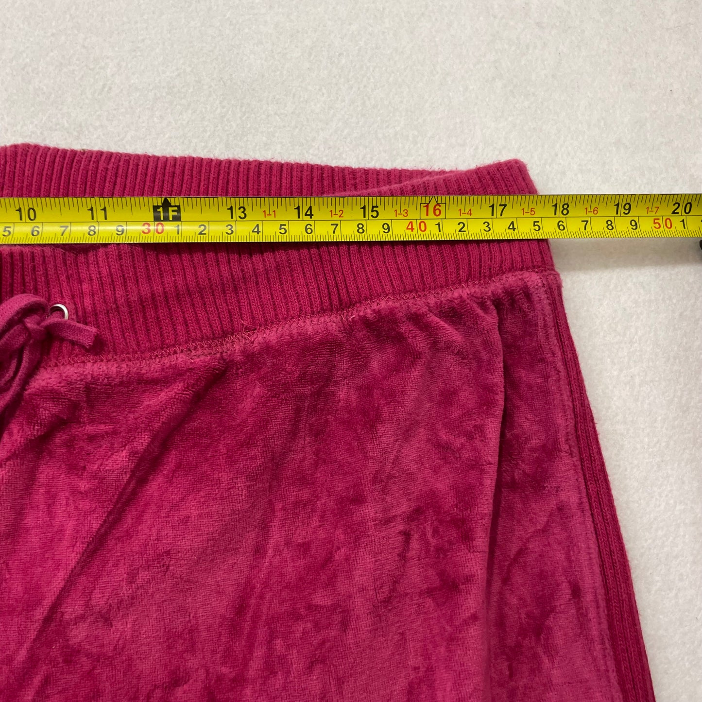 Juicy Couture Women's Hot Pink Velour Flared Leg Track Pants Drawstring Size XL