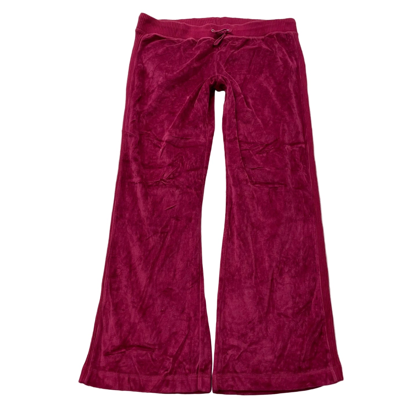 Juicy Couture Women's Hot Pink Velour Flared Leg Track Pants Drawstring Size XL