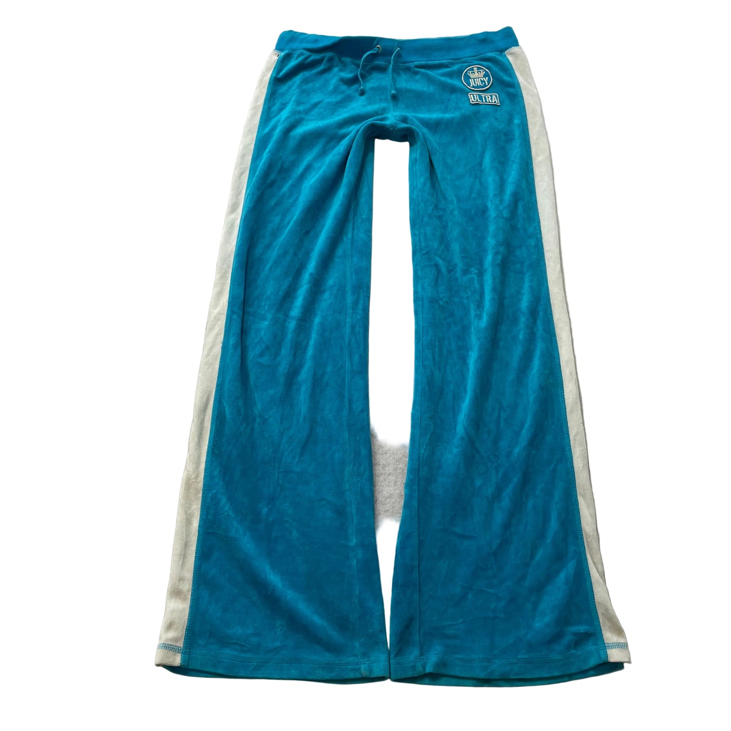 2003 Vintage Juicy Couture Ultra Women Turquoise Velour Flared Track Pant Size L