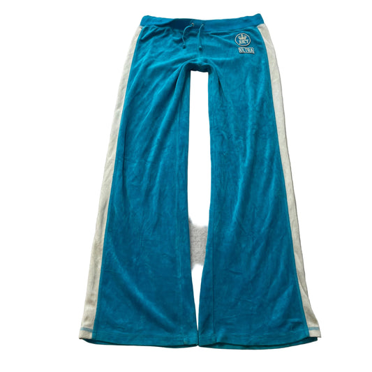 2003 Vintage Juicy Couture Ultra Women Turquoise Velour Flared Track Pant Size L