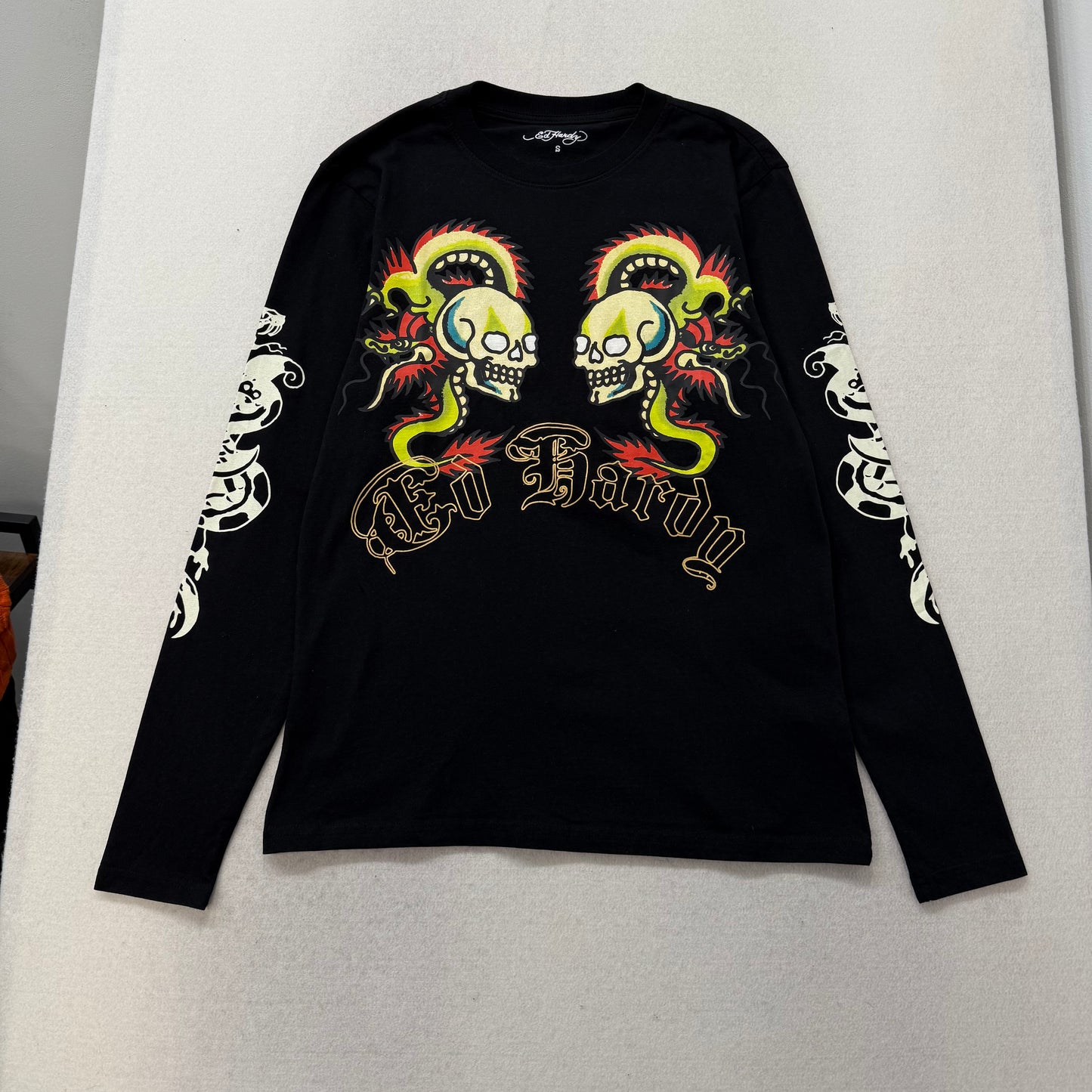 ED HARDY “Dragon Skull” BLACK LONG SLEEVE TEE