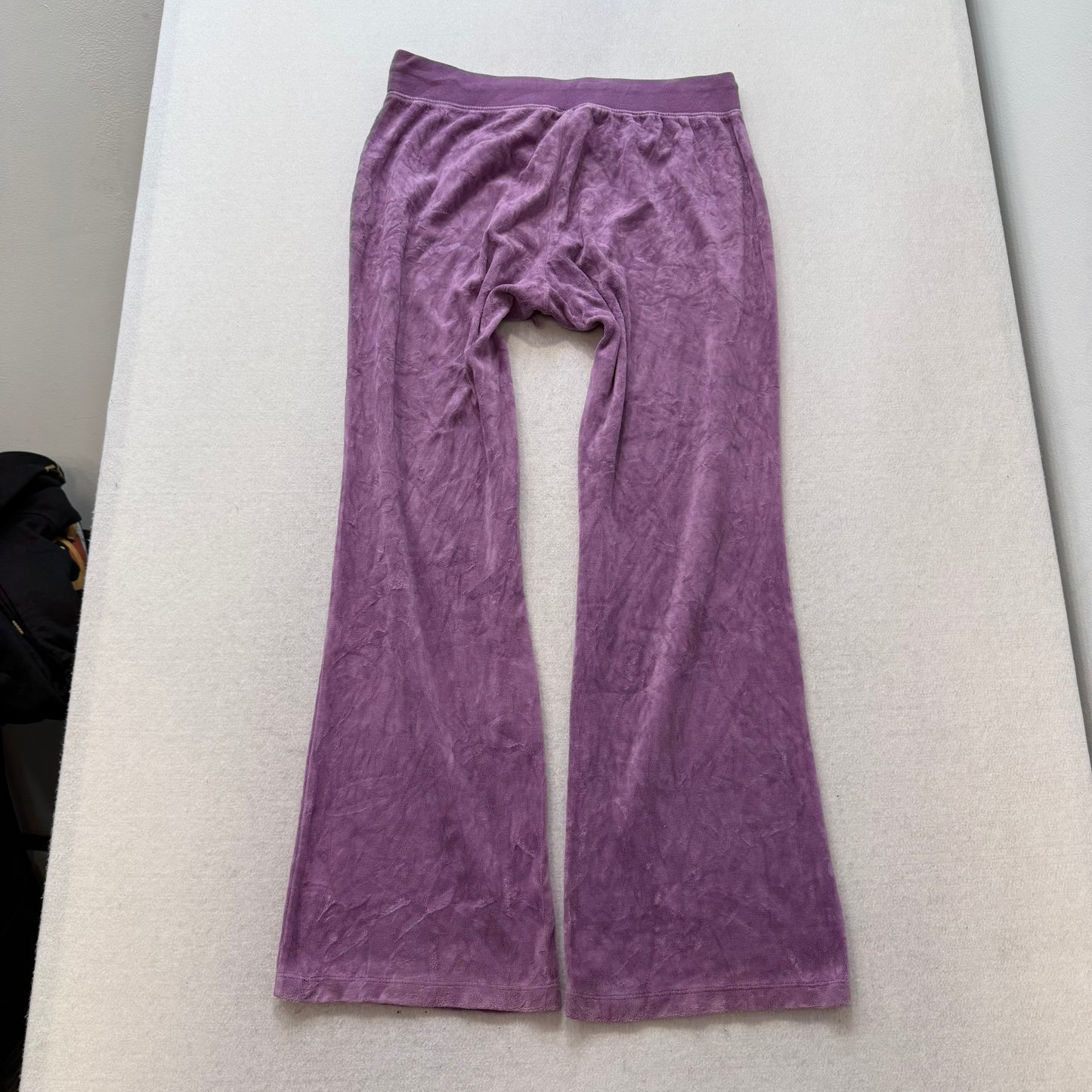 Juicy Couture Dusty Purple Velour Flared Track Pants Drawstring Low Rise Size M