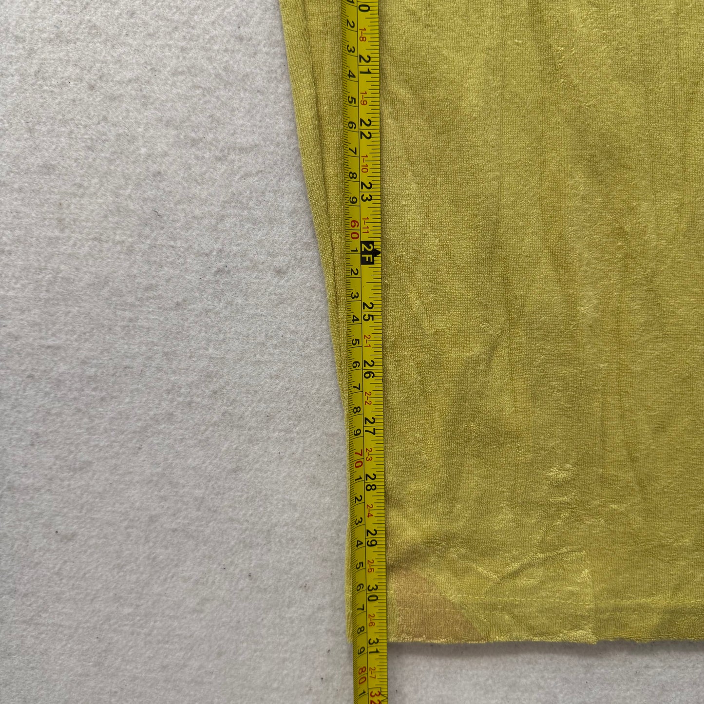 Juicy Couture Women's Yellow Velour Straight Wide Leg Track Pant Low Rise Size S