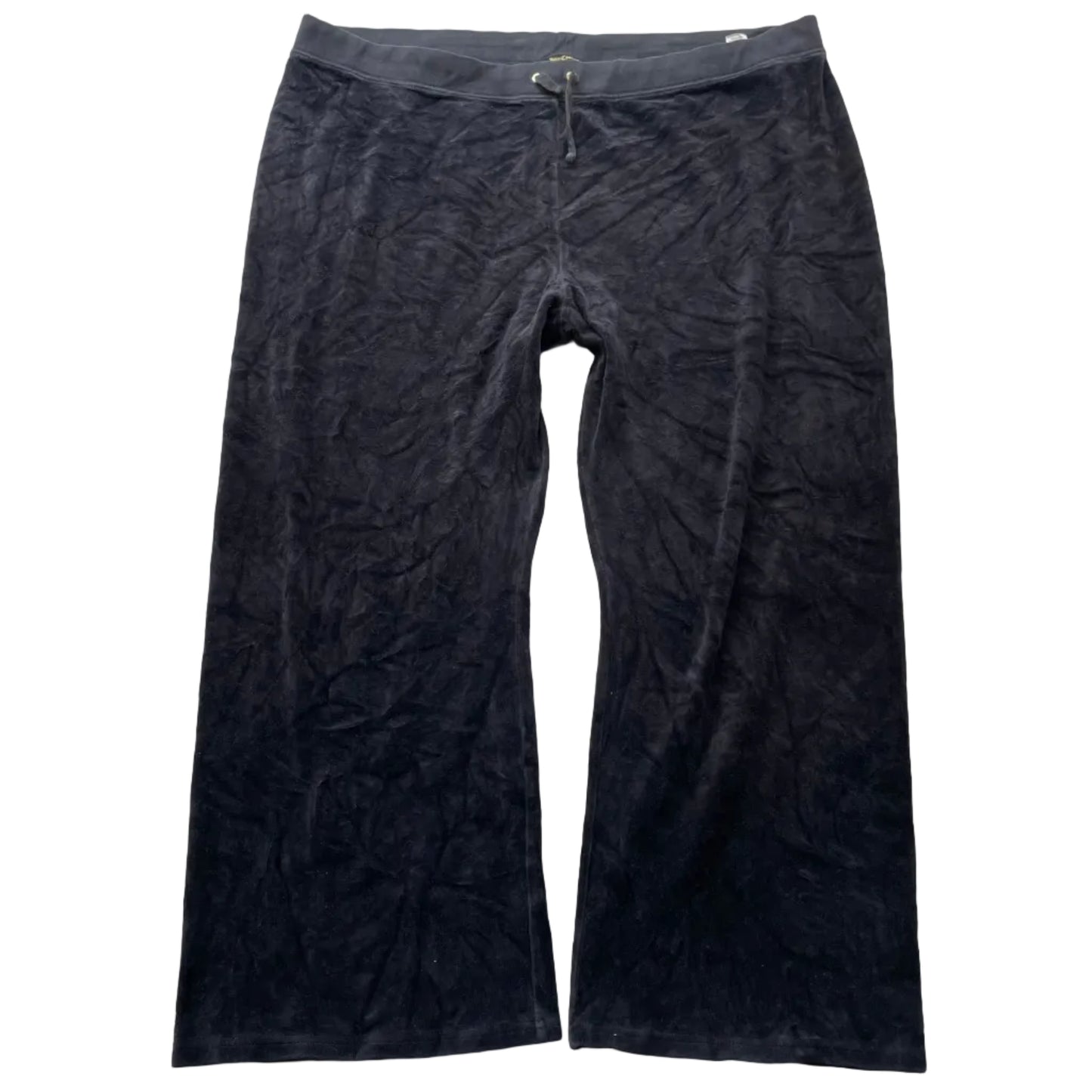 Juicy Couture Black Label Womens Navy Velour Wide Track Pants Loungewear Size 3X