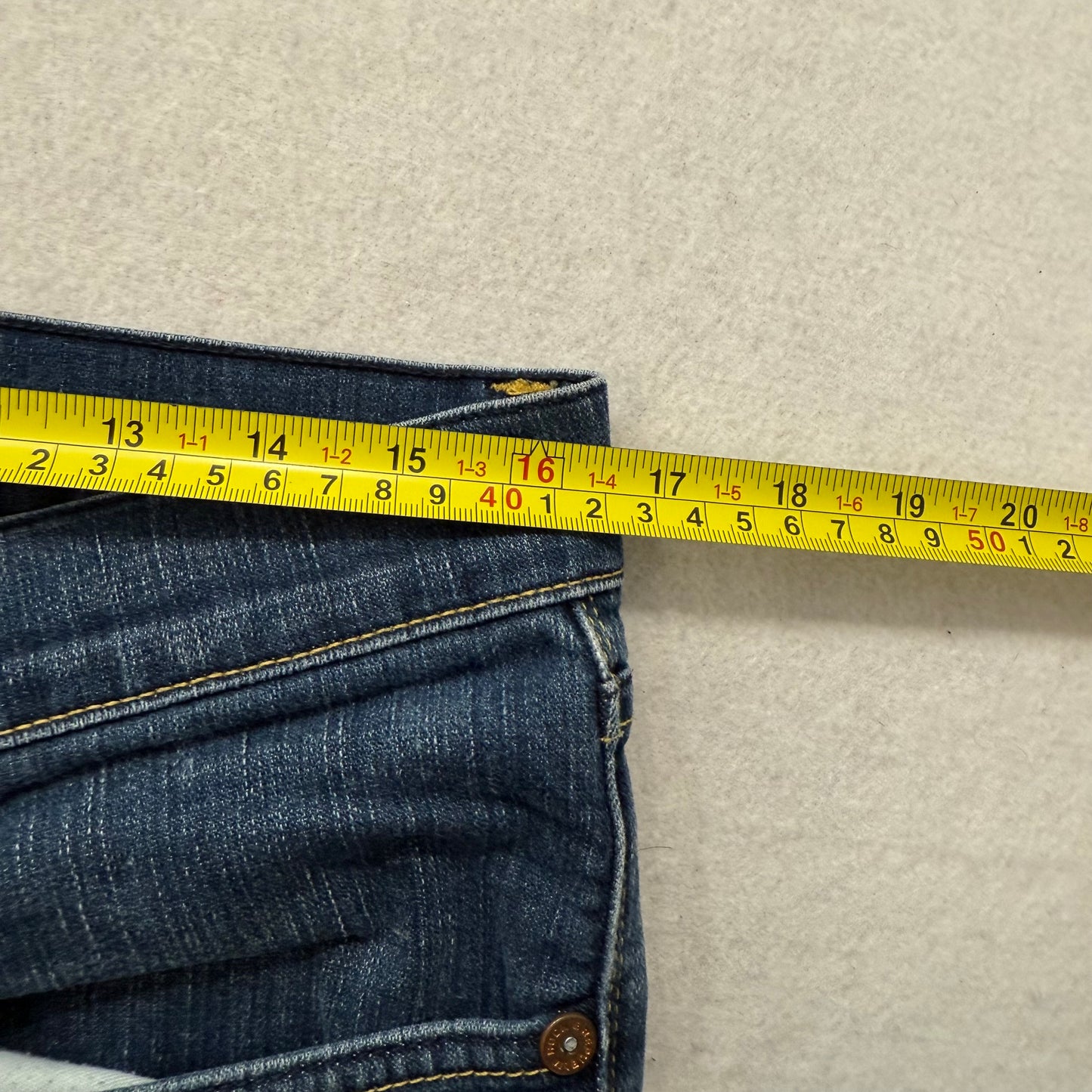 Rock & Republic Kasandra Blue Flared Bootcut Jeans Embroidered Low Rise Size 33