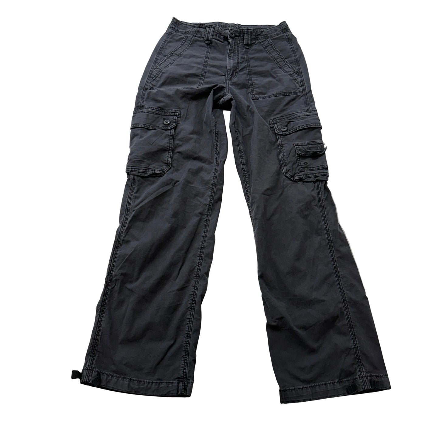 American Eagle Outfitters Women's Charcoal Gray Cargo Pant Utility Pocket Size 2