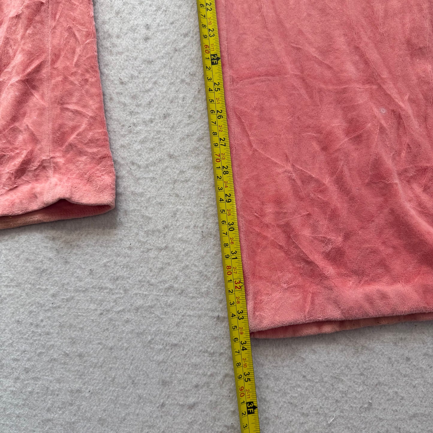 Vintage Juicy Couture Womens Coral Pink Velour Flared Leg Track Pant Logo Size S