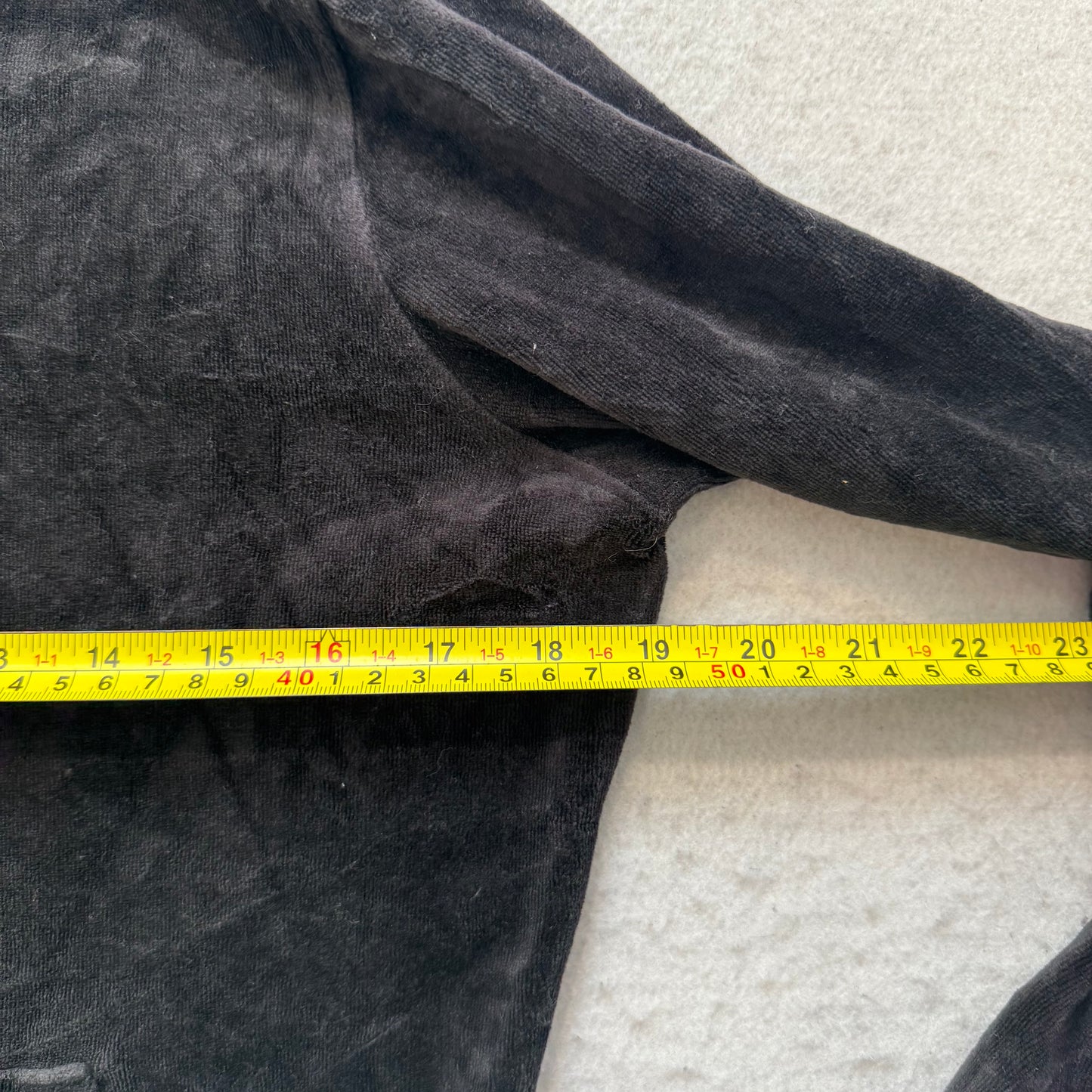 2003 Vintage Juicy Couture Women Black Velour Tracksuit Set Hoodie & Pant Size S