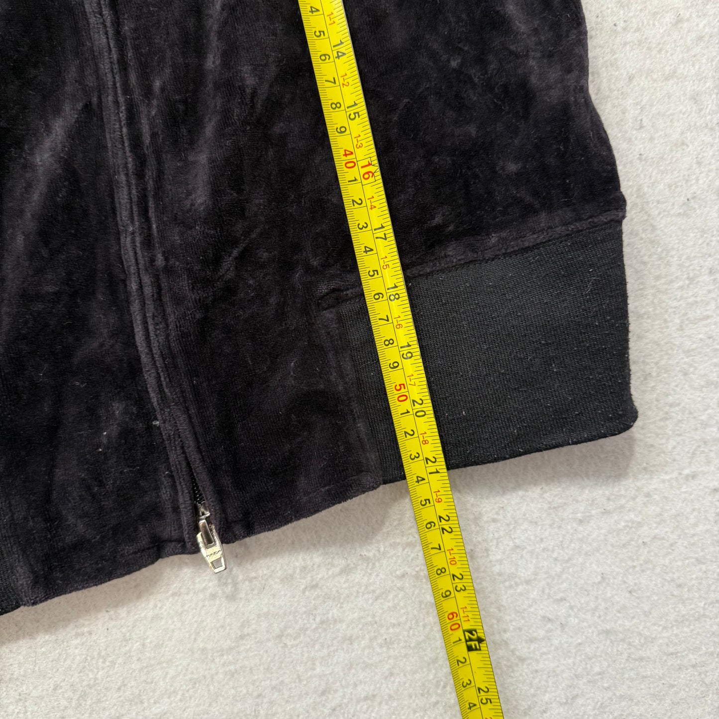 Bebe Women's Black Velour Full Zip Track Jacket Mock Neck Logo Streetwear Size M