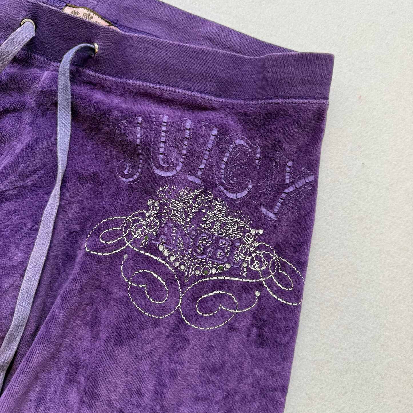 Juicy Couture Women's Amethyst Velour Flared Track Pant Loungewear Logo Size XL
