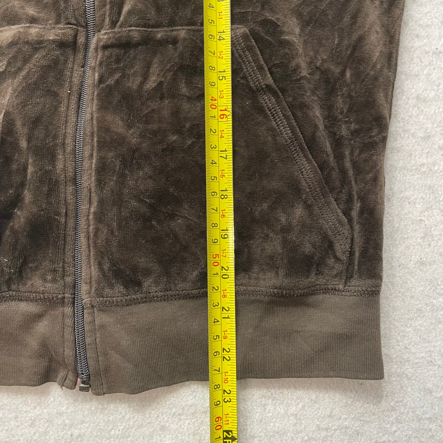 Vintage Juicy Couture Broken Juicy “J” Womens Dark Brown Track Jacket Size L
