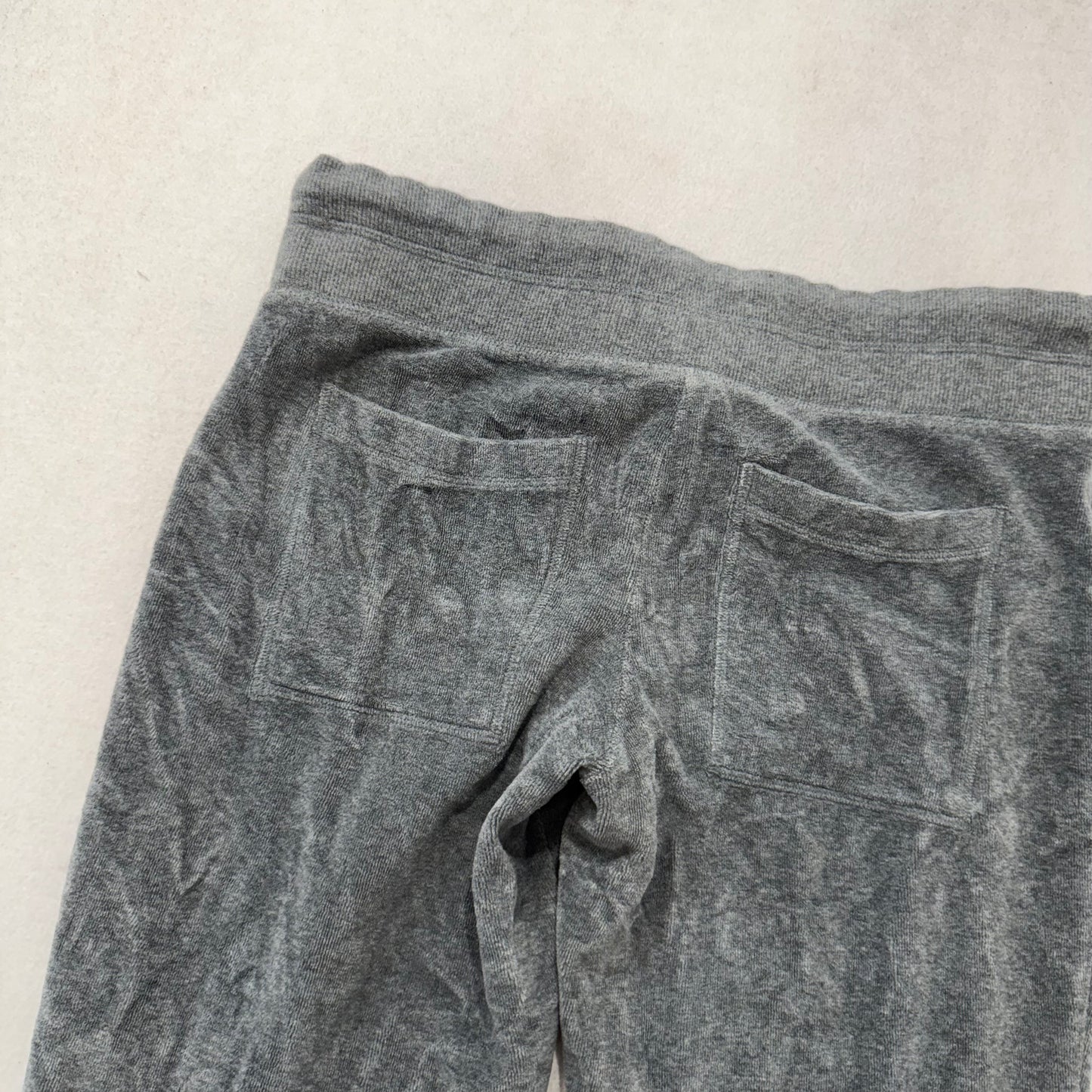 Victoria's Secret PINK Women's Gray Velour Flared Track Pants Drawstring Size S