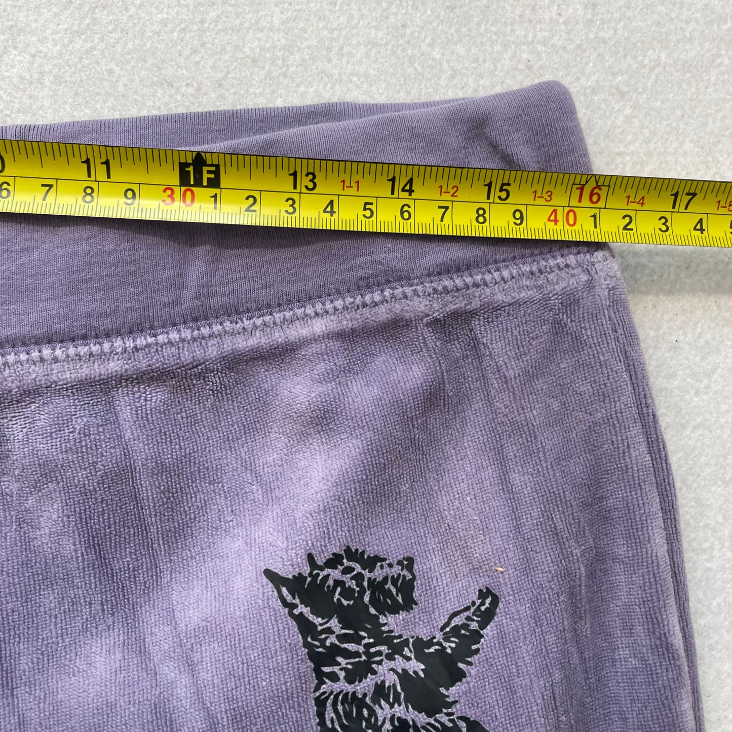 Juicy Couture Womens Lavender Velour Flare Track Pant Drawstring Dog Logo Size M