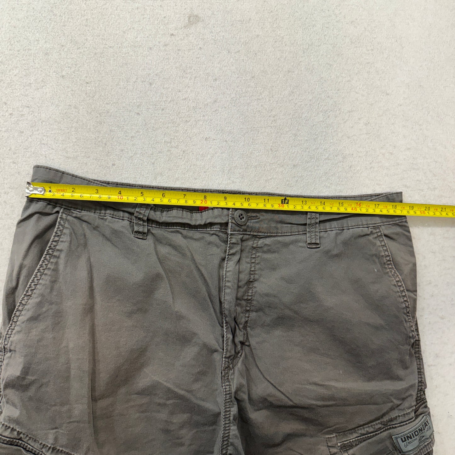 Union Bay Mens Olive Green Cotton Cargo Short Athletic Pocket Sportswear Size 36